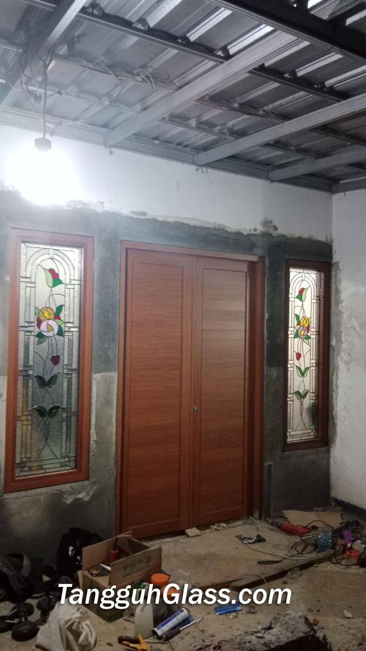 Kaca patri motif alam untuk rumah dan villa - Tangguh Glass